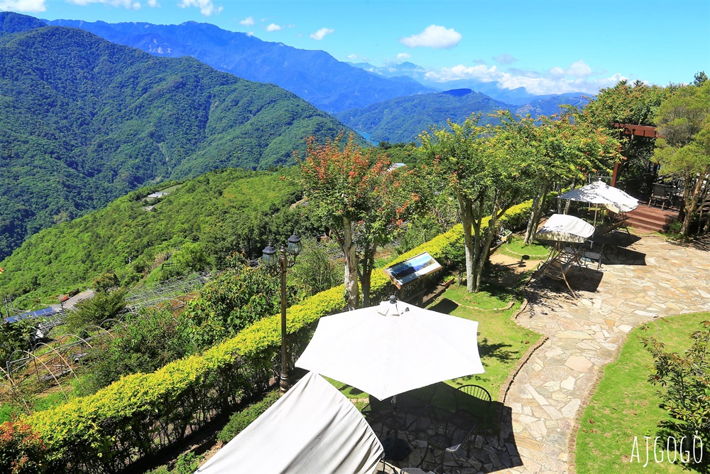 2026清境農場住宿 歐鄉美邸民宿 山景雙人房、早餐 俯瞰老英格蘭莊園的陽台