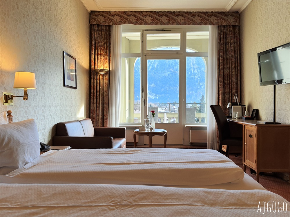 2026瑞士旅遊 因特拉根住宿 貝烏里瓦奇林德納大酒店 Grand Hotel Beau Rivage Interlaken 經典雙人房、早餐