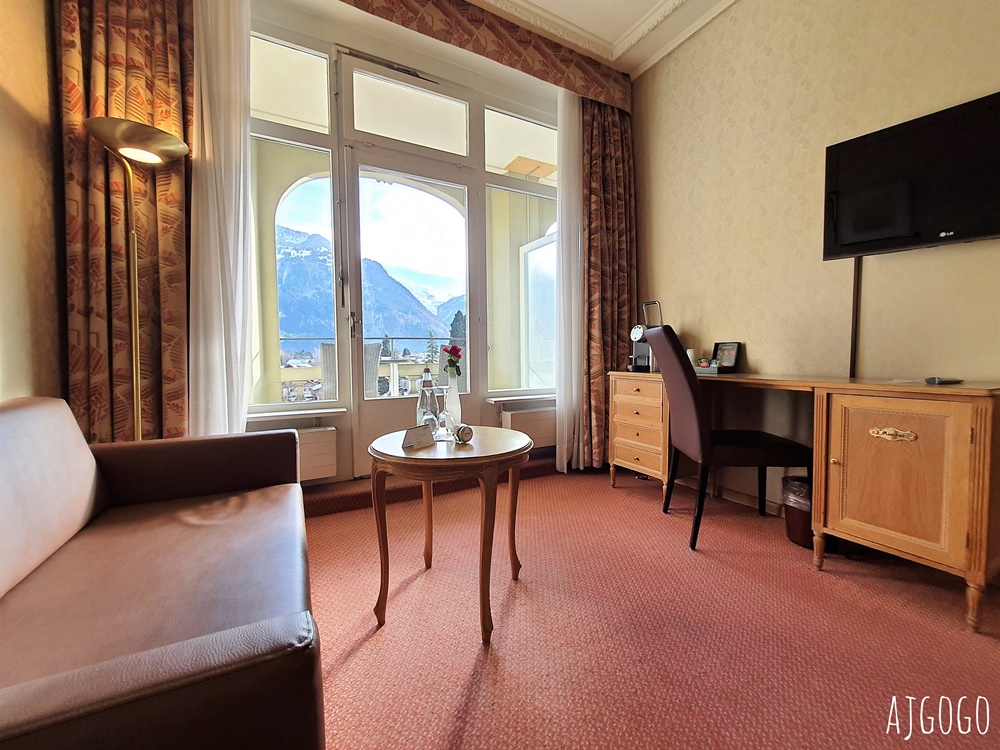 2026瑞士旅遊 因特拉根住宿 貝烏里瓦奇林德納大酒店 Grand Hotel Beau Rivage Interlaken 經典雙人房、早餐