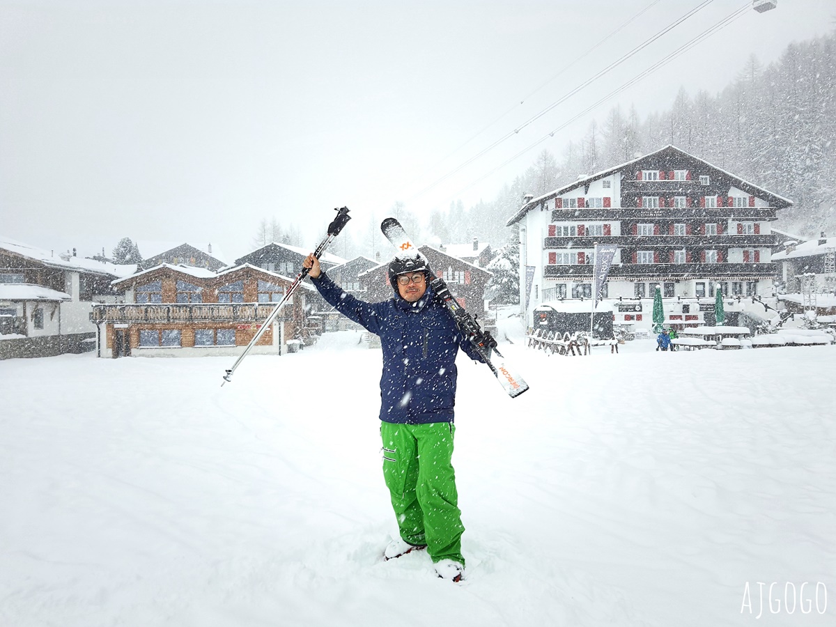 瑞士薩斯費 瑞士學滑雪 初學者專用 First Time Ski Experience 有中文滑雪教練 瑞士旅遊推薦 @AJ的旅行地圖
