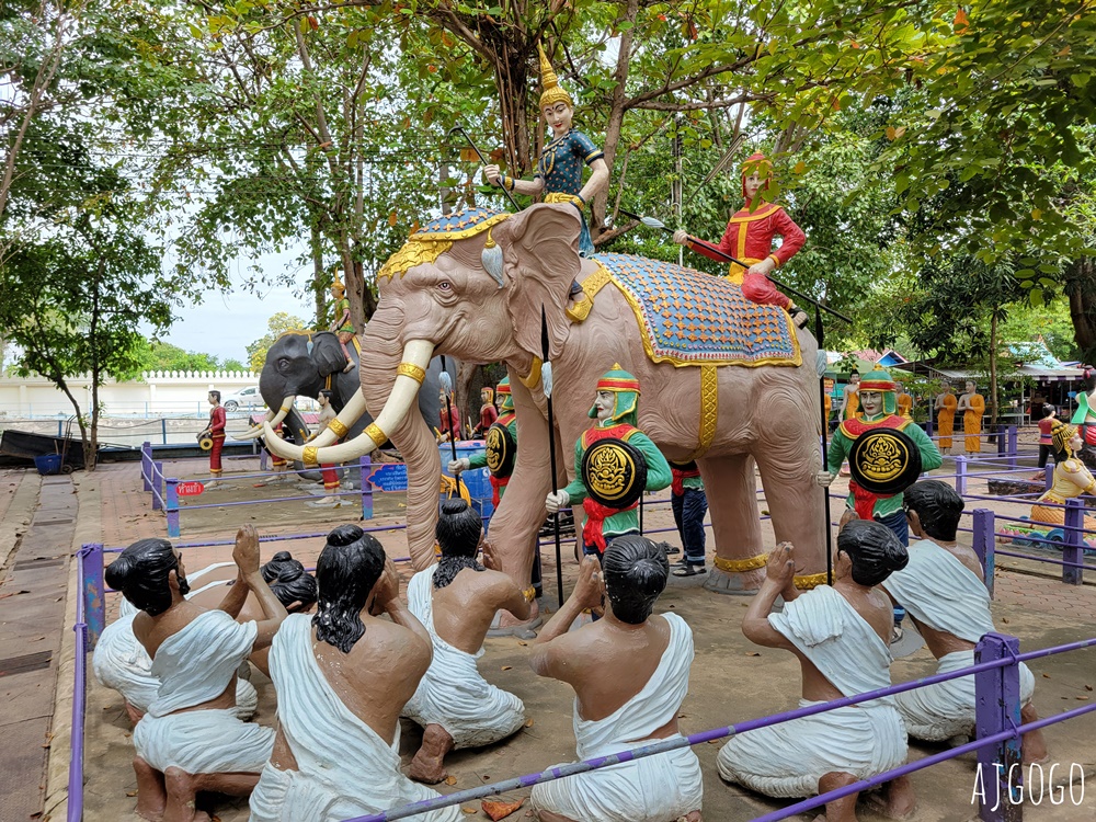 泰國旅遊 泰國最高佛像 Wat Muang 紅統廊曼寺的巨大金佛