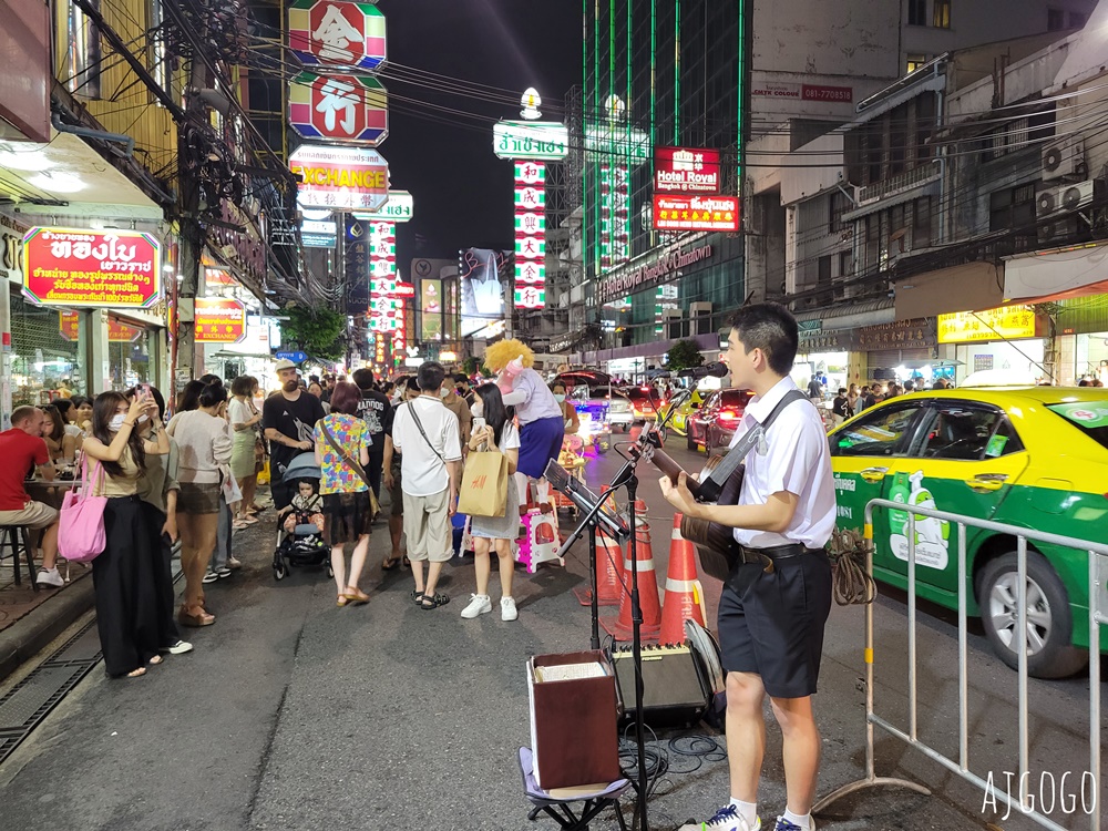 曼谷自由行 曼谷中國城擁擠熱鬧的大街夜市 曼谷最有活力的夜生活之一