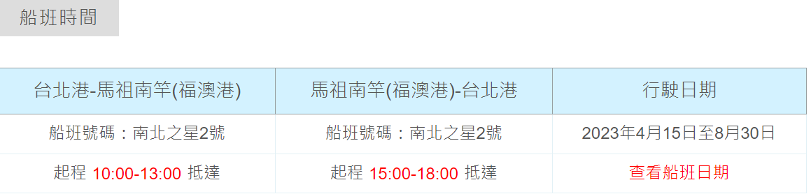 已停運 南北之星快輪 台北港 <>馬祖南竿 單程只需3小時 TAIWAN Hi 藍色公路新品牌