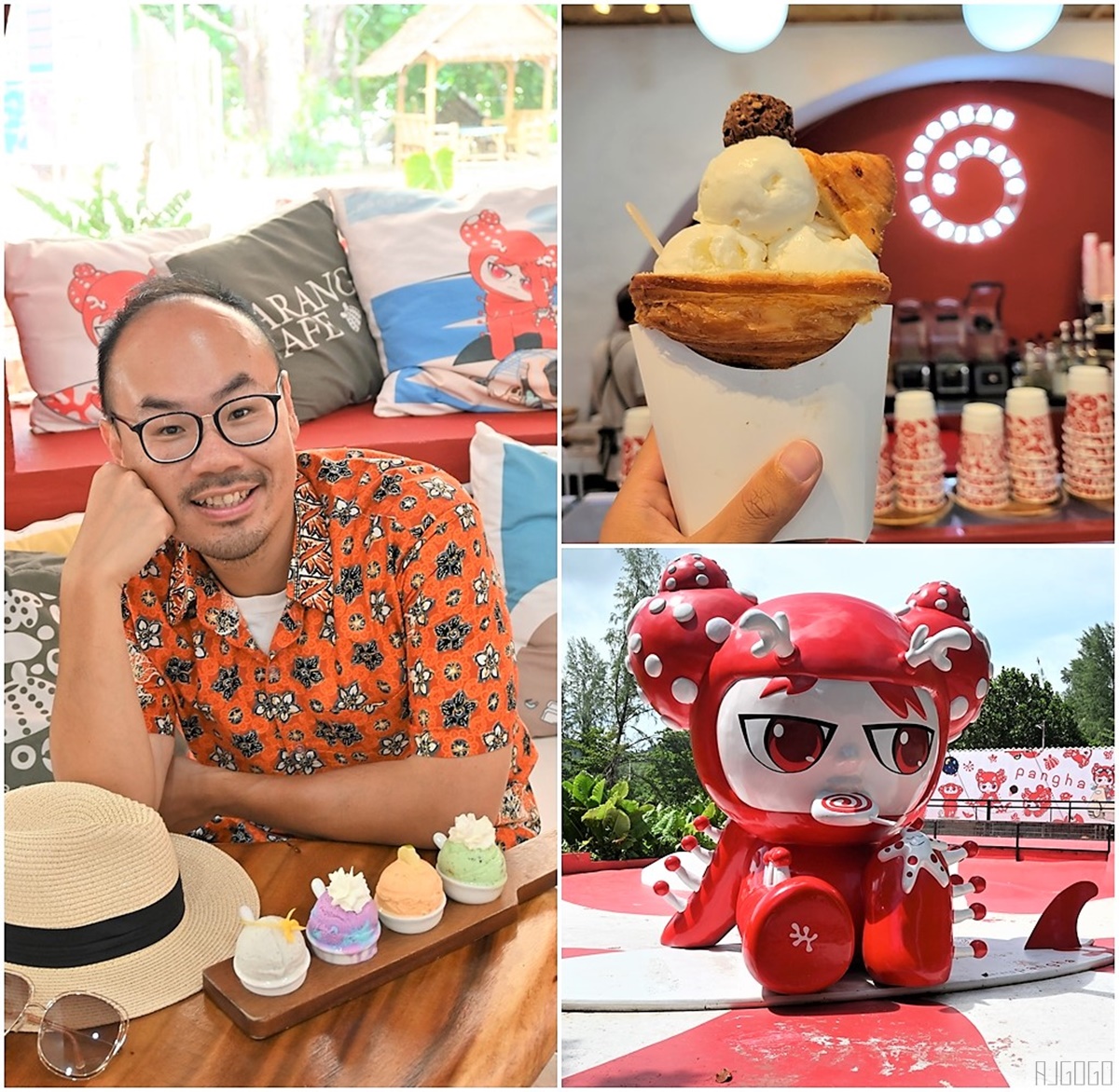 泰國旅遊 攀牙考拉美食 Garang Artisan Icecream 邦薩海灘旁的冰淇淋專賣店 提供80多種冰淇淋口味 @AJ的旅行地圖