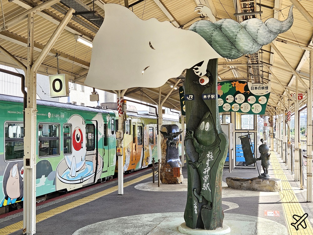 日本鳥取景點 搭鬼太郎列車去境港半日遊 米子站=境港站 JR Pass可用 日本旅遊
