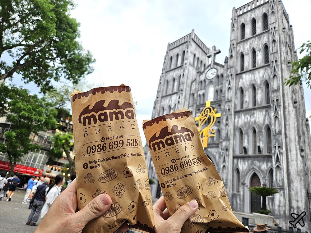 越南旅遊 河內美食 越南法國麵包 B&aacute;nh m&igrave; Mama 河內大教堂旁的人氣法國麵包店 @AJ的旅行地圖