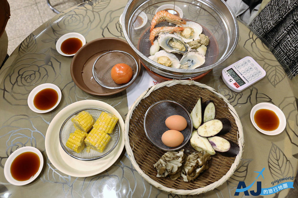 別府景點 地獄蒸工房 鐵輪 用地熱煮美食 海鮮、地瓜、蔬菜好吃 九州自由行推薦 @AJ的旅行地圖
