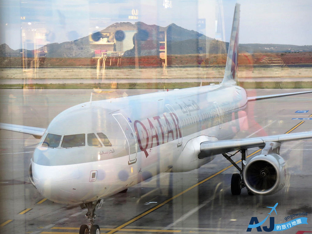 卡達航空 雅典ATH-杜哈DOH A321-200 經濟艙飛機餐 開箱QR204 @AJ的旅行地圖