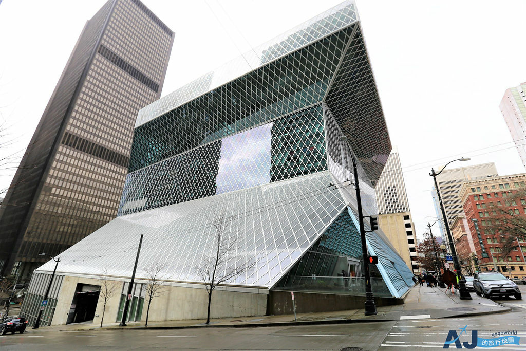 美國西雅圖景點 中央圖書館 Seattle Central Library 解構主義代表建築 西雅圖旅遊推薦 @AJ的旅行地圖
