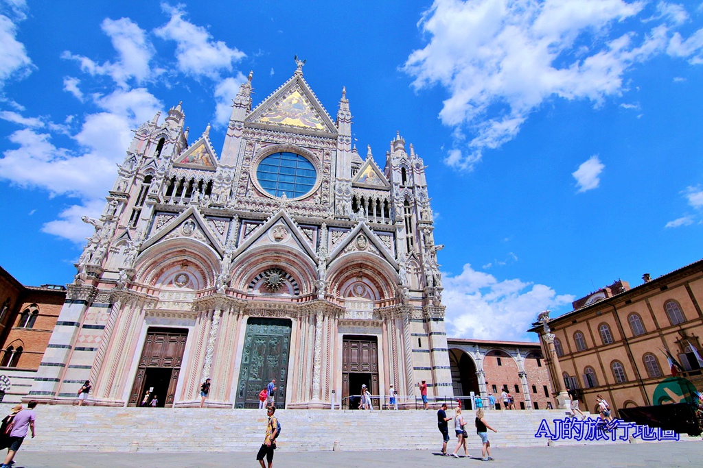 義大利西恩納景點 西恩納主教座堂 Duomo di Siena 迷幻風格黑白教堂 義大利旅遊推薦 @AJ的旅行地圖