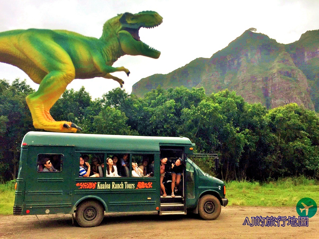 夏威夷歐胡島景點 古蘭尼牧場 Kualoa Ranch 走進真實侏儸紀公園場景 夏威夷旅遊推薦 @AJ的旅行地圖