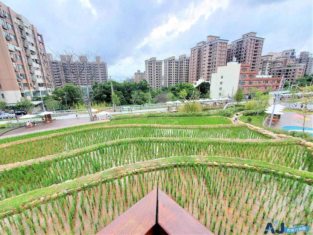 桃園景點 大有梯田生態公園 桃園親子景點 戲水區、超長溜滑梯、滑索、沙坑 停車場 @AJ的旅行地圖